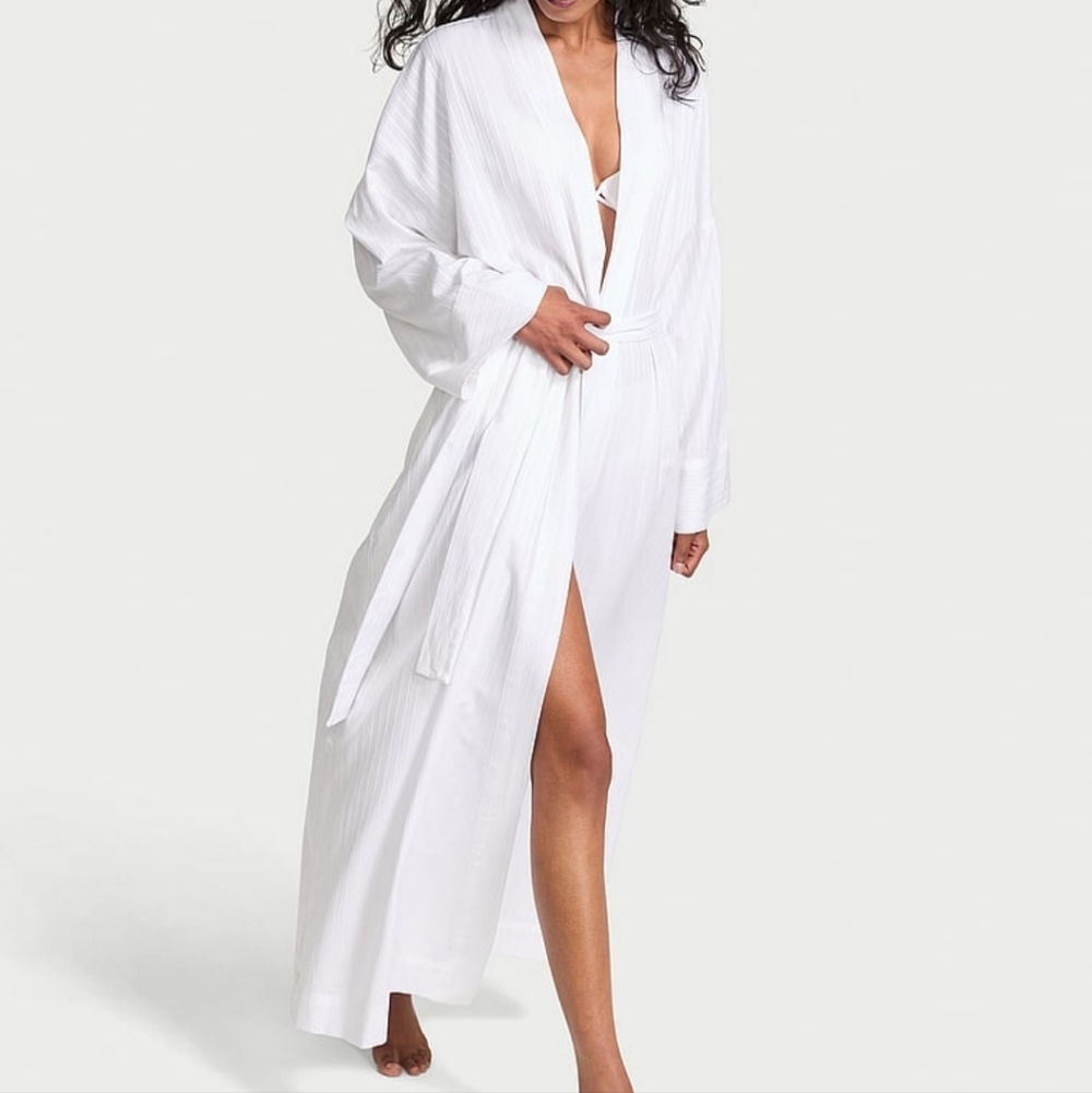 Victoria's Secret Modal Cotton Long Robe Size M/L NWT - Picture 8 of 9